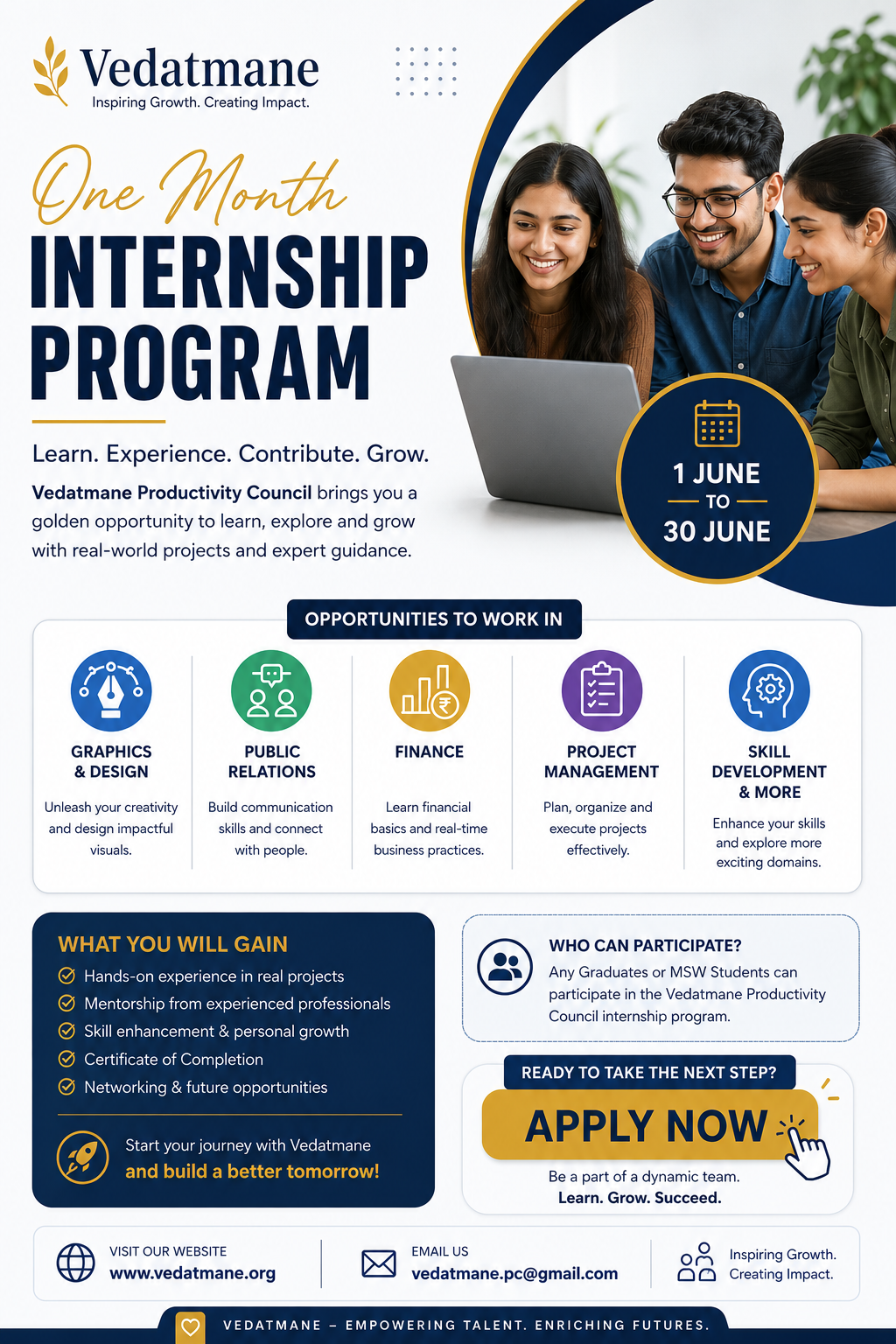 VPC – One Month Internship Program